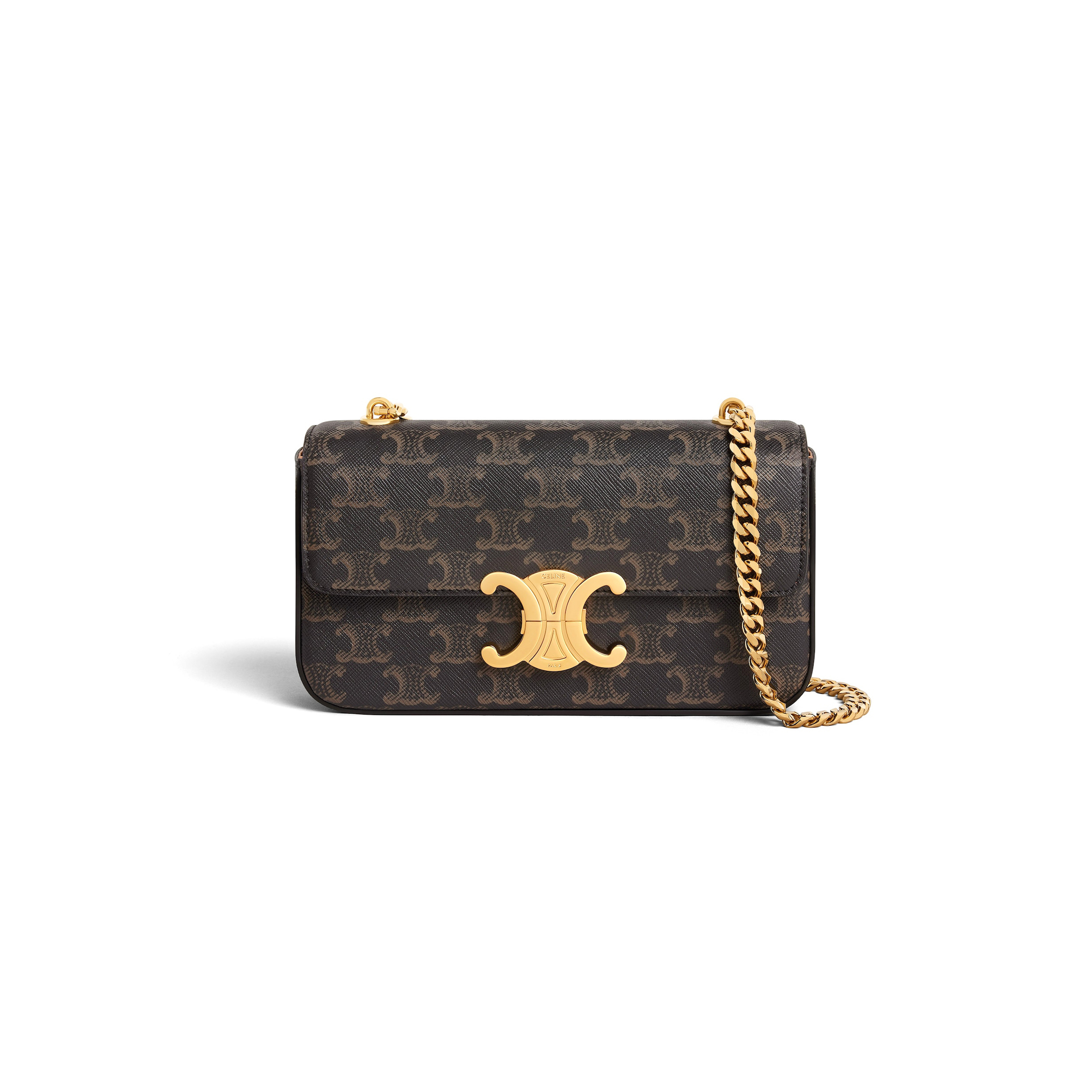 Ce**e chain shoulder bag claude in triomphe canvas 197992dqw.04lu (20.5*11.5*4cm)